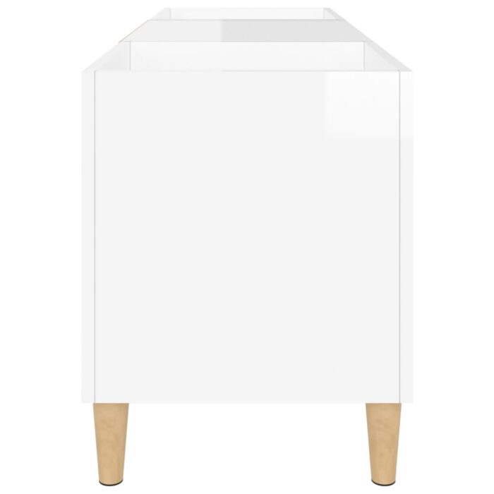 Armoire à disques blanc brillant 121x38x48 cm bois d'ingénierie – Image 4