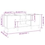 Armoire à disques gris béton 121x38x48 cm bois d'ingénierie – Image 6