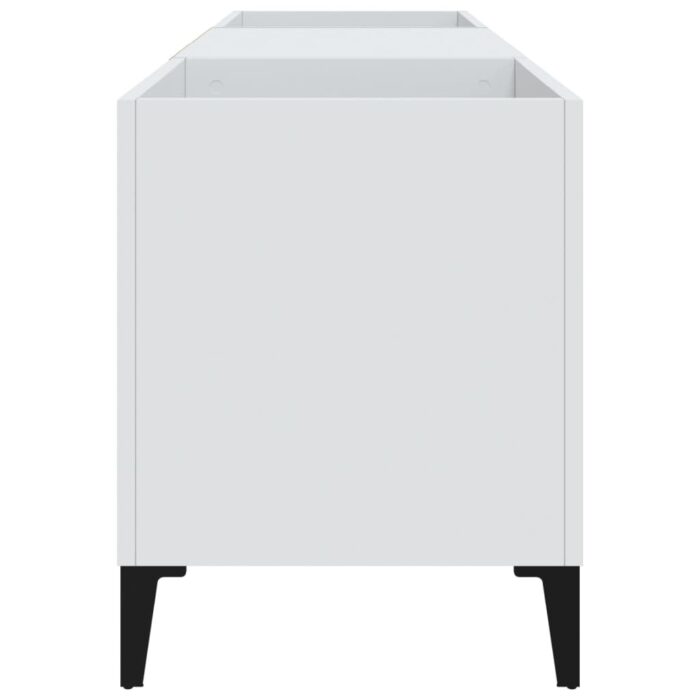 Armoire à disques blanc 121x38x48 cm bois d'ingénierie – Image 4