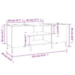 Armoire à disques blanc 121x38x48 cm bois d'ingénierie – Image 6
