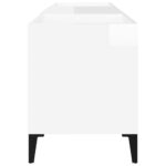 Armoire à disques blanc brillant 121x38x48 cm bois d'ingénierie – Image 4