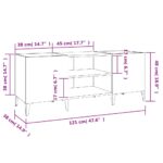 Armoire à disques blanc brillant 121x38x48 cm bois d'ingénierie – Image 6