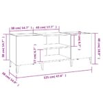 Armoire à disques gris béton 121x38x48 cm bois d'ingénierie – Image 6