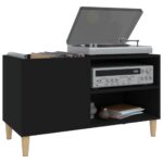 Armoire à disques noir 84,5x38x48 cm bois d'ingénierie – Image 2