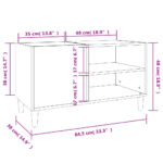Armoire à disques noir 84,5x38x48 cm bois d'ingénierie – Image 6