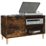 Armoire à disques chêne fumé 84,5x38x48 cm bois d'ingénierie – Image 2
