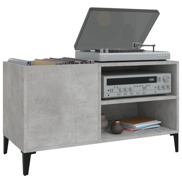 Armoire à disques gris béton 84,5x38x48 cm bois d'ingénierie – Image 2