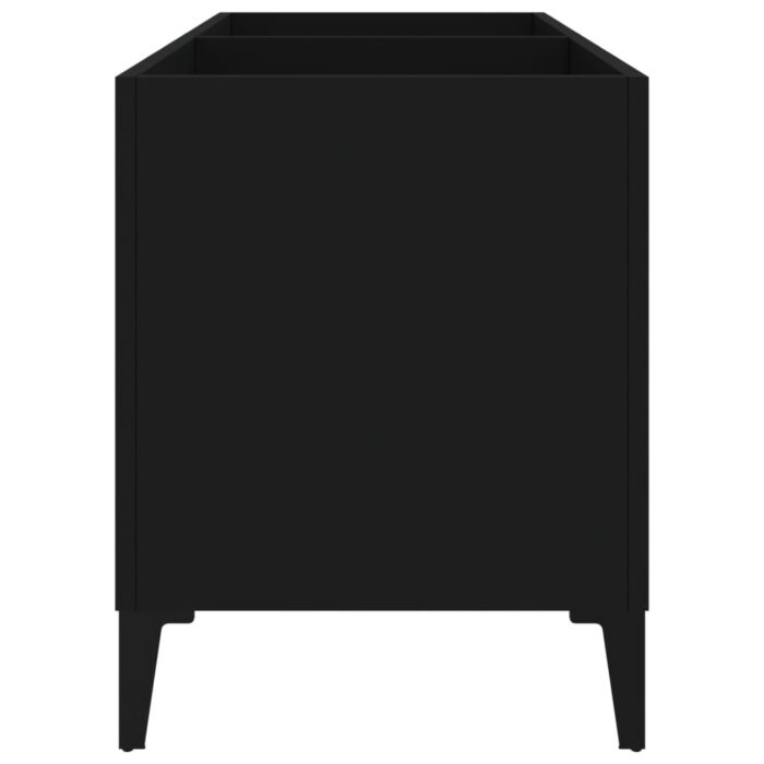 Armoire à disques noir 74,5x38x48 cm bois d'ingénierie – Image 4