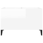 Armoire à disques blanc brillant 74,5x38x48cm bois d'ingénierie – Image 3