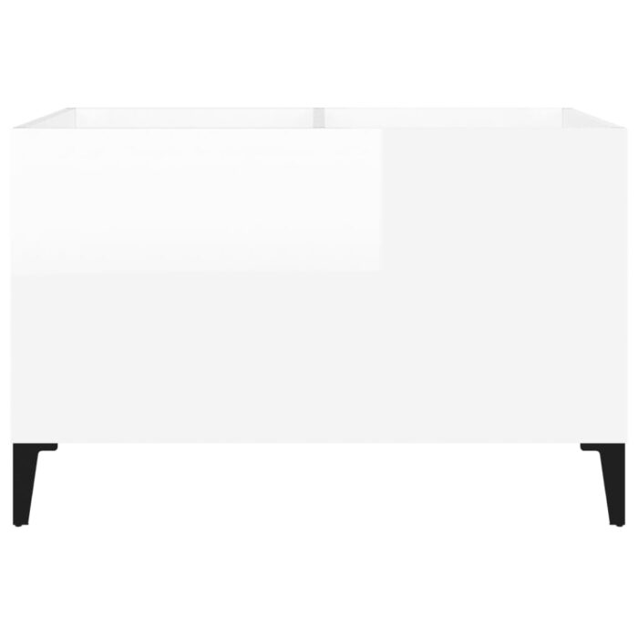 Armoire à disques blanc brillant 74,5x38x48cm bois d'ingénierie – Image 3