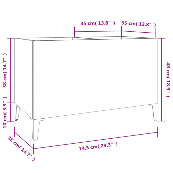 Armoire à disques sonoma gris 74,5x38x48 cm bois d'ingénierie – Image 6