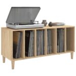 Armoire à disques chêne sonoma 100x38x48 cm bois d'ingénierie – Image 2