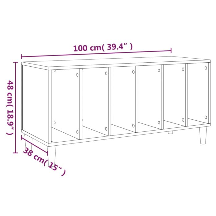 Armoire à disques chêne marron 100x38x48 cm bois d'ingénierie – Image 6