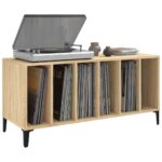 Armoire à disques chêne sonoma 100x38x48 cm bois d'ingénierie – Image 2