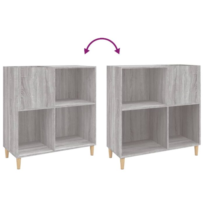 Armoire à disques sonoma gris 84,5x38x89 cm bois d'ingénierie – Image 5