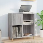 Armoire à disques sonoma gris 84,5x38x89 cm bois d'ingénierie