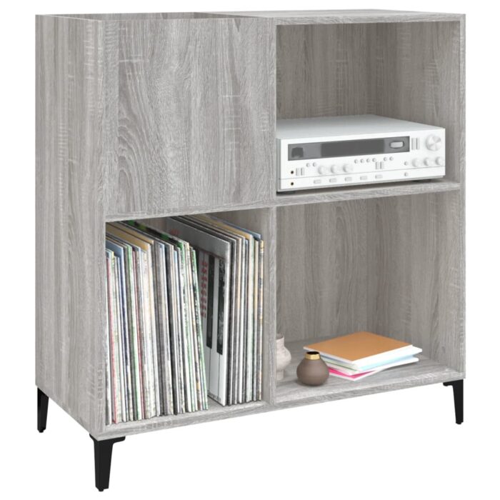 Armoire à disques sonoma gris 84,5x38x89 cm bois d'ingénierie – Image 2