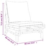 Chaises de jardin lot de 2 avec coussins blanc crème bambou – Image 5