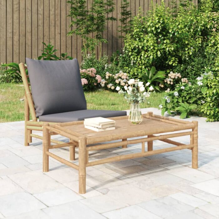 Table basse de jardin 100x55x33 cm bambou – Image 1