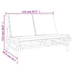 Banc de jardin avec coussins gris foncé bambou – Image 4