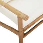 Chaises de jardin lot de 2 avec coussins blanc crème bambou – Image 4