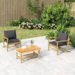Table basse de jardin 90x55x37 cm bambou