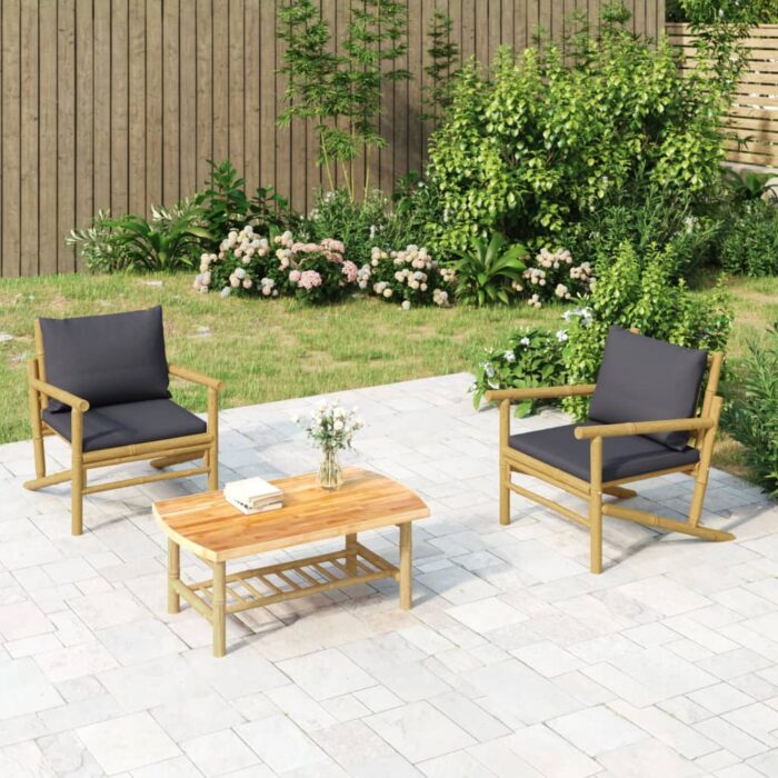 Table basse de jardin 90x55x37 cm bambou – Image 1