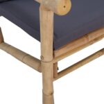 Salon de jardin 2 pcs avec coussins gris foncé bambou – Image 4