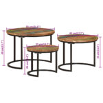Tables gigognes 3 pcs bois massif de récupération – Image 6