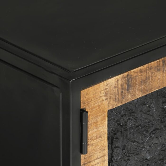Meuble TV 110x30x40 cm bois massif de manguier et fer – Image 5