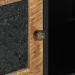 Meuble TV 110x30x40 cm bois massif de manguier et fer – Image 6