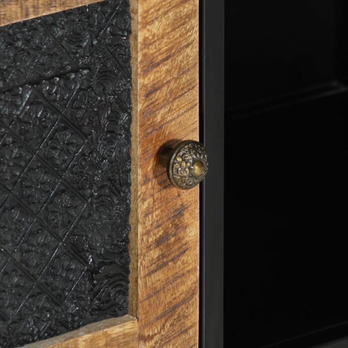 Meuble TV 110x30x40 cm bois massif de manguier et fer – Image 6