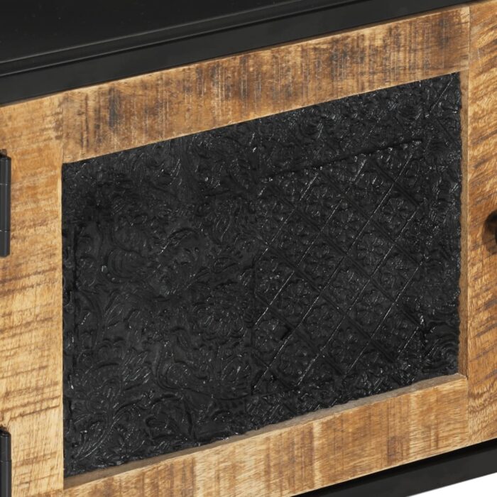 Meuble TV 110x30x40 cm bois massif de manguier et fer – Image 7