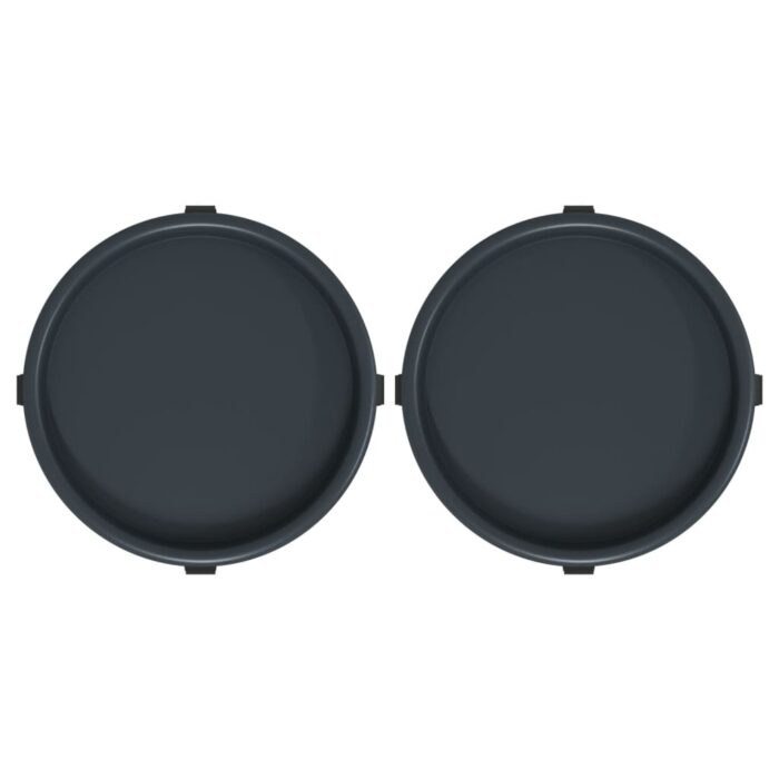 Chariots à plantes avec roues 2 pcs gris diamètre 34 cm 35 kg – Image 2