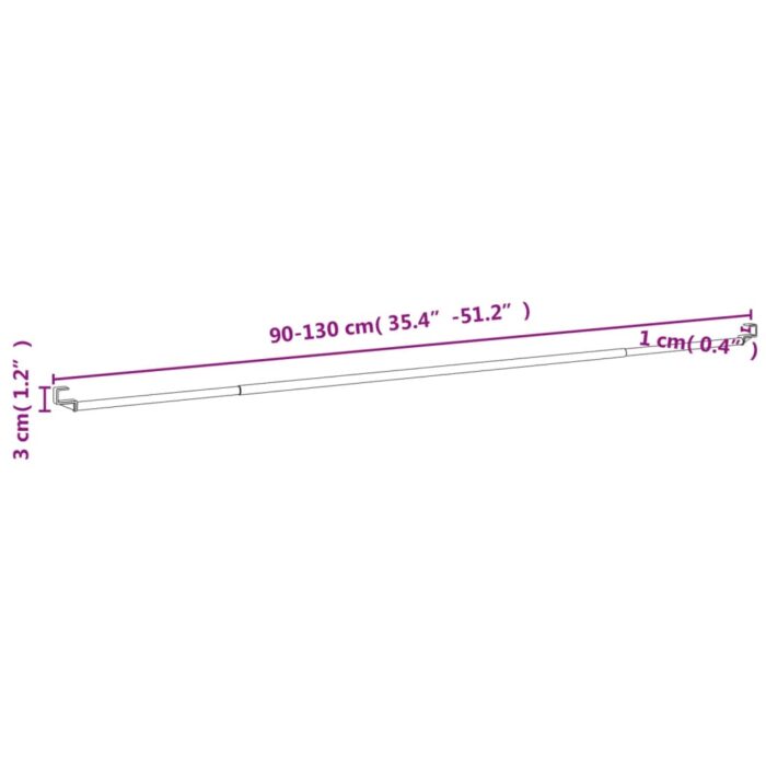 Tringles à rideau 2 pcs blanc et argenté 90-130 cm aluminium – Image 5