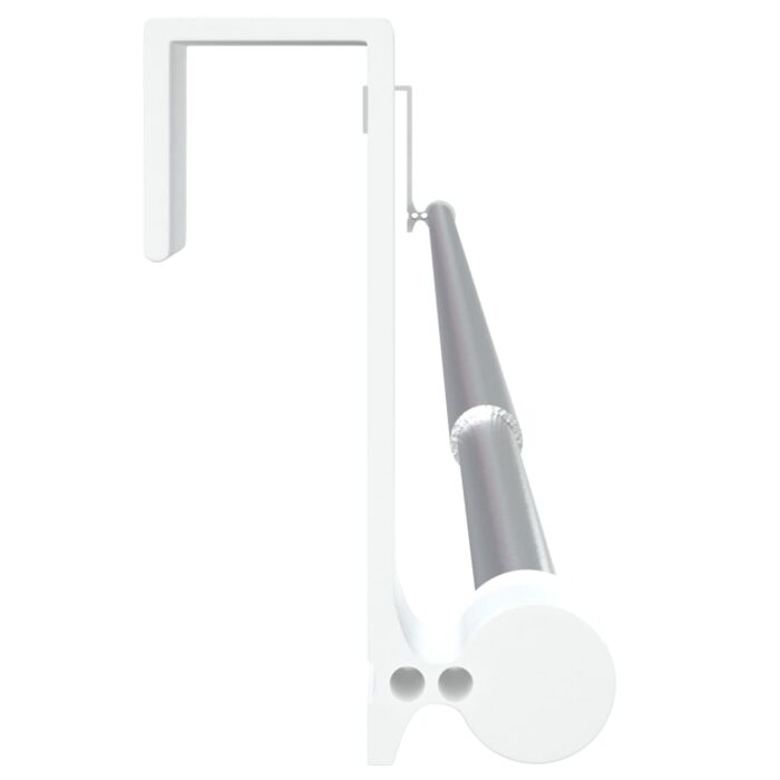Tringles à rideau 2 pcs blanc et argenté 60-105 cm aluminium – Image 3