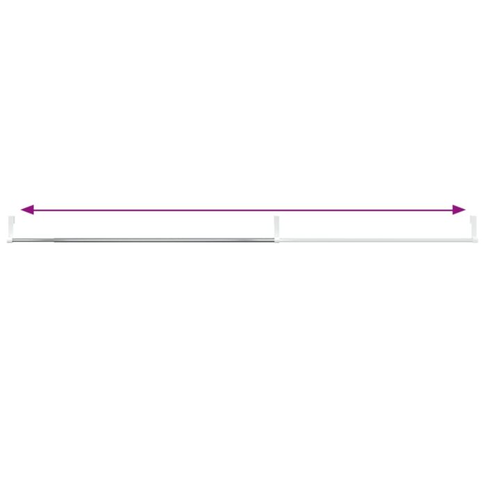 Tringles à rideau 2 pcs blanc et argenté 60-105 cm aluminium – Image 4