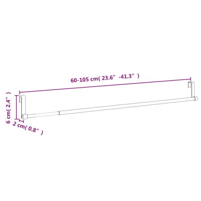 Tringles à rideau 2 pcs blanc et argenté 60-105 cm aluminium – Image 5