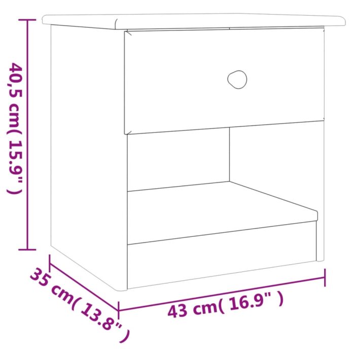 Table de chevet ALTA 41x35x41 cm bois de pin massif – Image 6