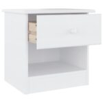 Table de chevet ALTA blanc 41x35x41 cm bois de pin massif – Image 2