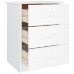 Table de chevet ALTA blanc 41x35x55,5 cm bois de pin massif – Image 2