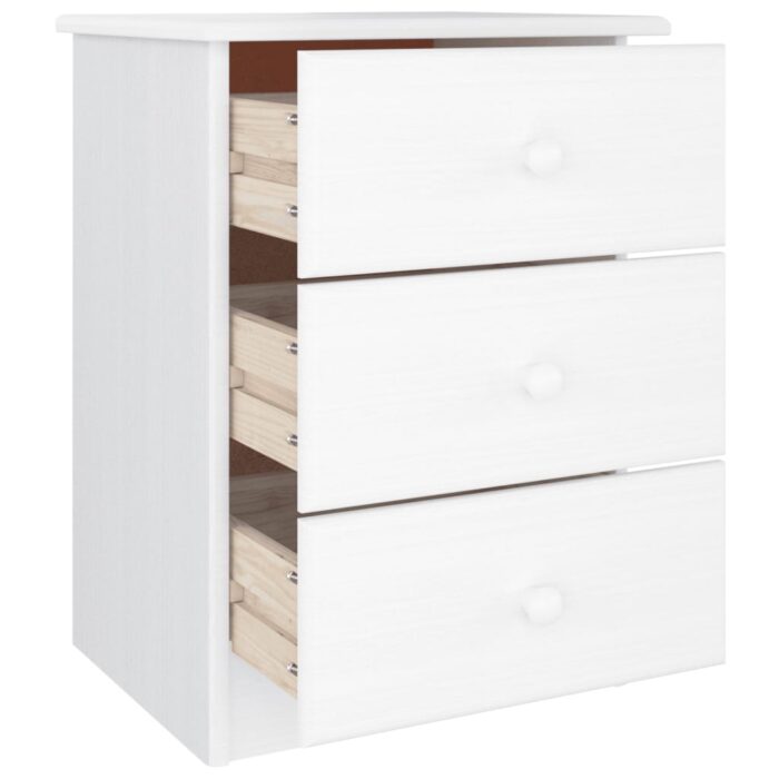 Table de chevet ALTA blanc 41x35x55,5 cm bois de pin massif – Image 2