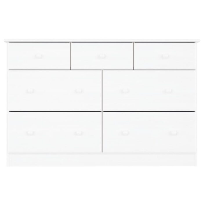 Commode ALTA blanc 112x35x73 cm bois massif de pin – Image 2