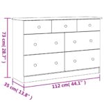 Commode ALTA blanc 112x35x73 cm bois massif de pin – Image 6