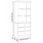 Bibliothèque et tiroirs ALTA blanc 60x35x142 cm bois massif pin – Image 6