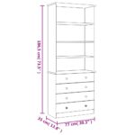 Bibliothèque tiroirs ALTA blanc 77x35x186,5cm bois massif pin – Image 6