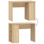 Bureau chêne sonoma 100x55x75 cm bois d'ingénierie – Image 4