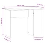 Bureau chêne sonoma 100x55x75 cm bois d'ingénierie – Image 6
