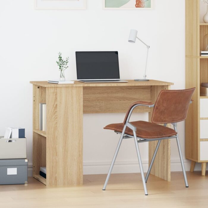 Bureau chêne sonoma 100x55x75 cm bois d'ingénierie – Image 1
