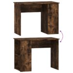 Bureau chêne fumé 100x55x75 cm bois d'ingénierie – Image 4